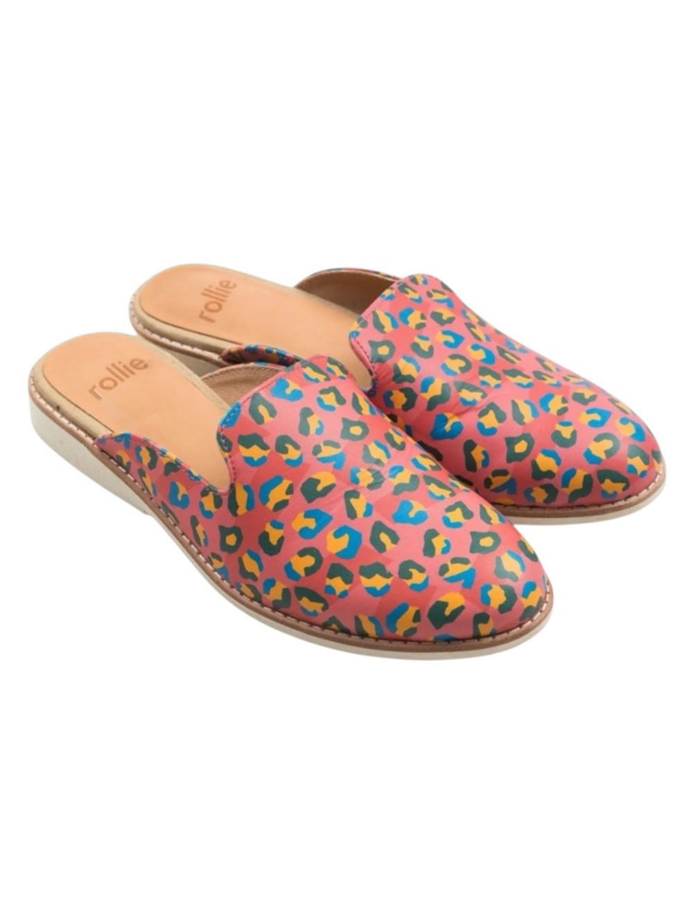 Rollie Nation Derby‎ Mule Women’s 40 EU / US 9 Fuchsia Leopard Slide-On Leather